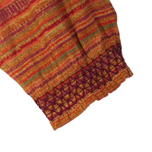 Lauren Ralph Lauren Knit Top Womens Size M Brown Smocked Button Detail Boho - Picture 3 of 10